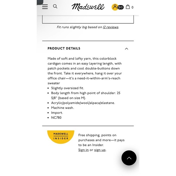 Madewell Allston Double-Button Cardigan Sweater in Colorblock - Picture 3 of 10